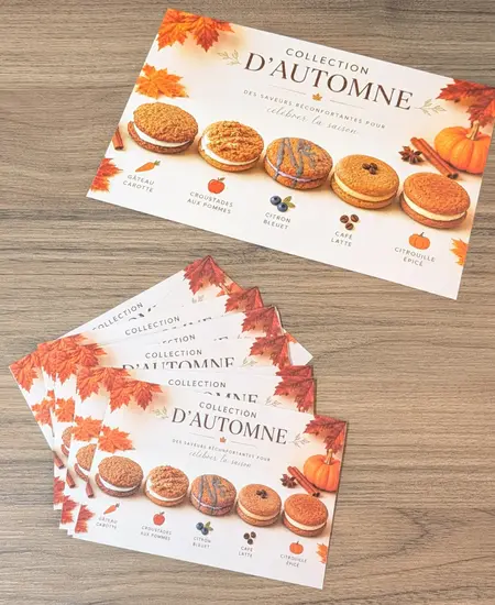 Réalisation de dépliants et autres papiers d'affaires par Création Catouille, service de papeterie professionnelle à Sainte-Claire